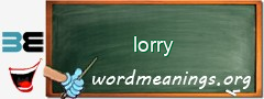 WordMeaning blackboard for lorry